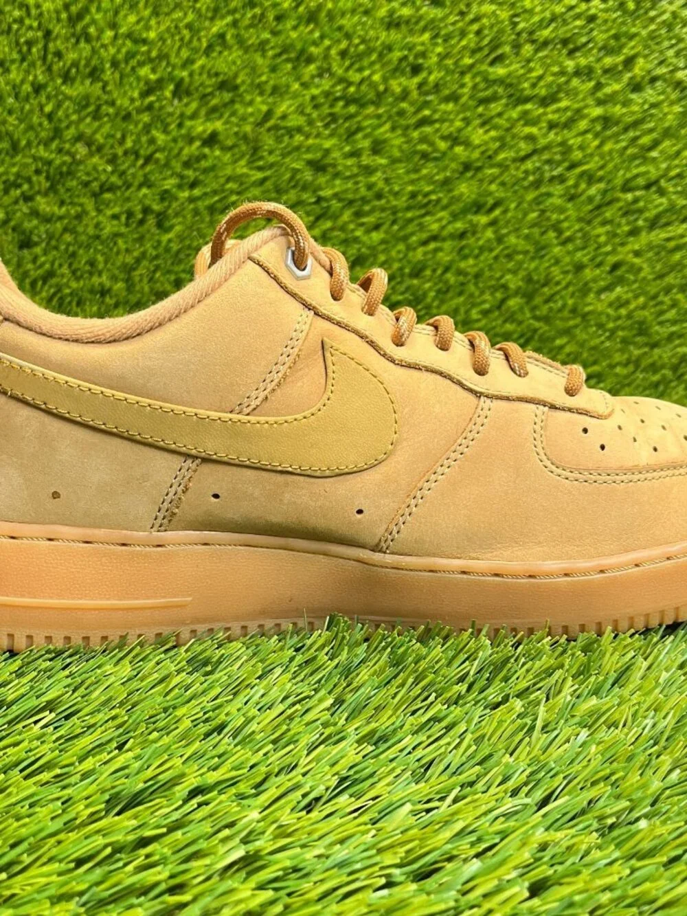 Nike Air Force 1 Low Flax Mens Size 11 Wheat Gum Athletic Leather Shoes Sneakers